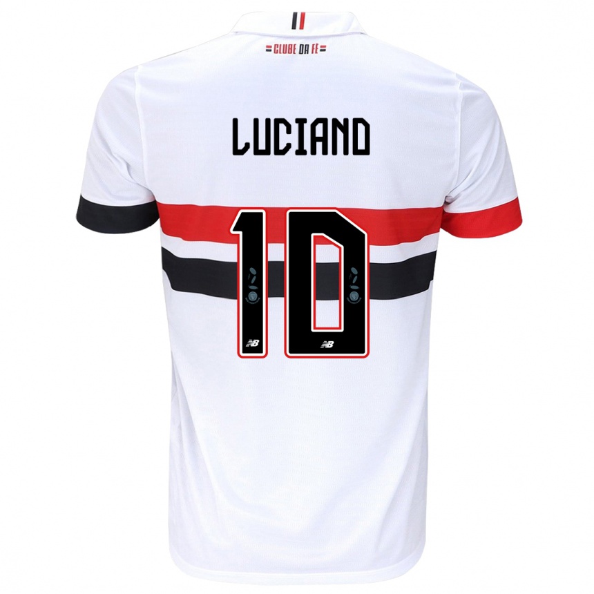 Niño Fútbol Camiseta Luciano #10 Blanco Rojo Negro 1ª Equipación 2024/25