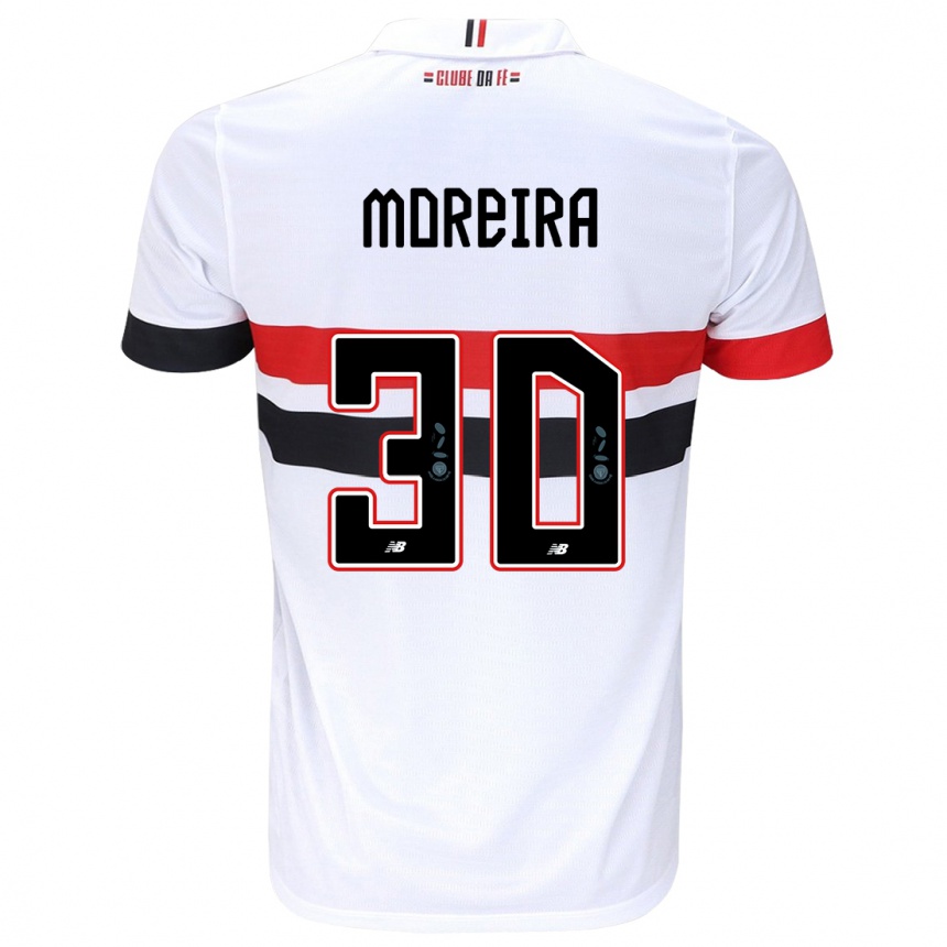 Niño Fútbol Camiseta João Moreira #30 Blanco Rojo Negro 1ª Equipación 2024/25