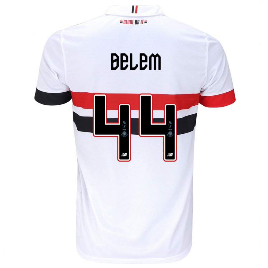 Niño Fútbol Camiseta Matheus Belém #44 Blanco Rojo Negro 1ª Equipación 2024/25