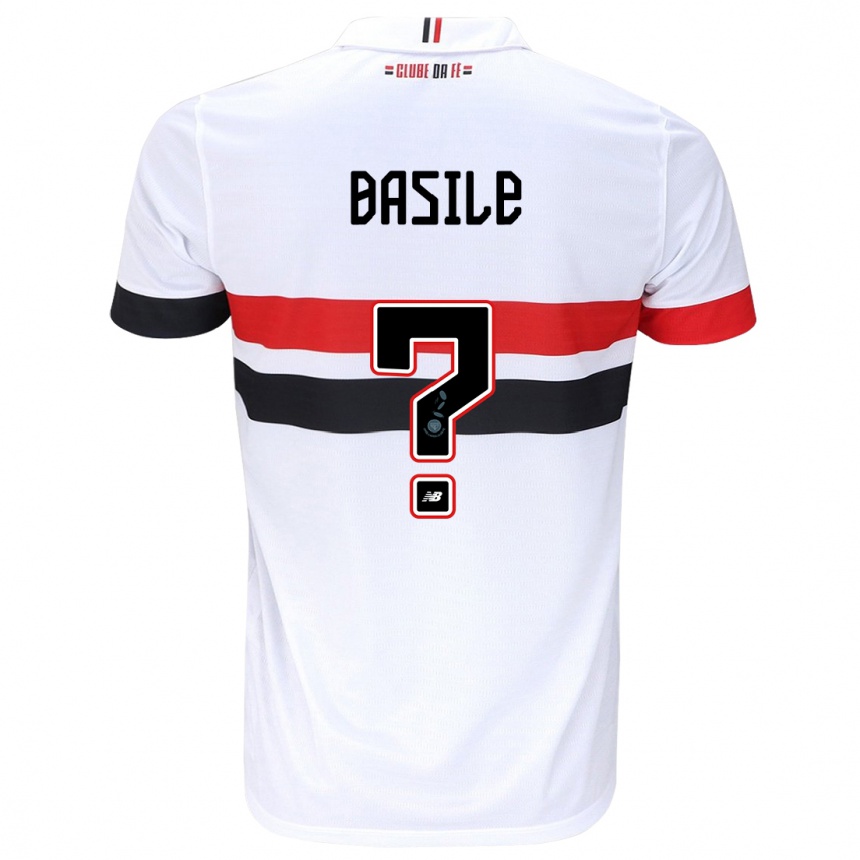 Niño Fútbol Camiseta Basile #0 Blanco Rojo Negro 1ª Equipación 2024/25