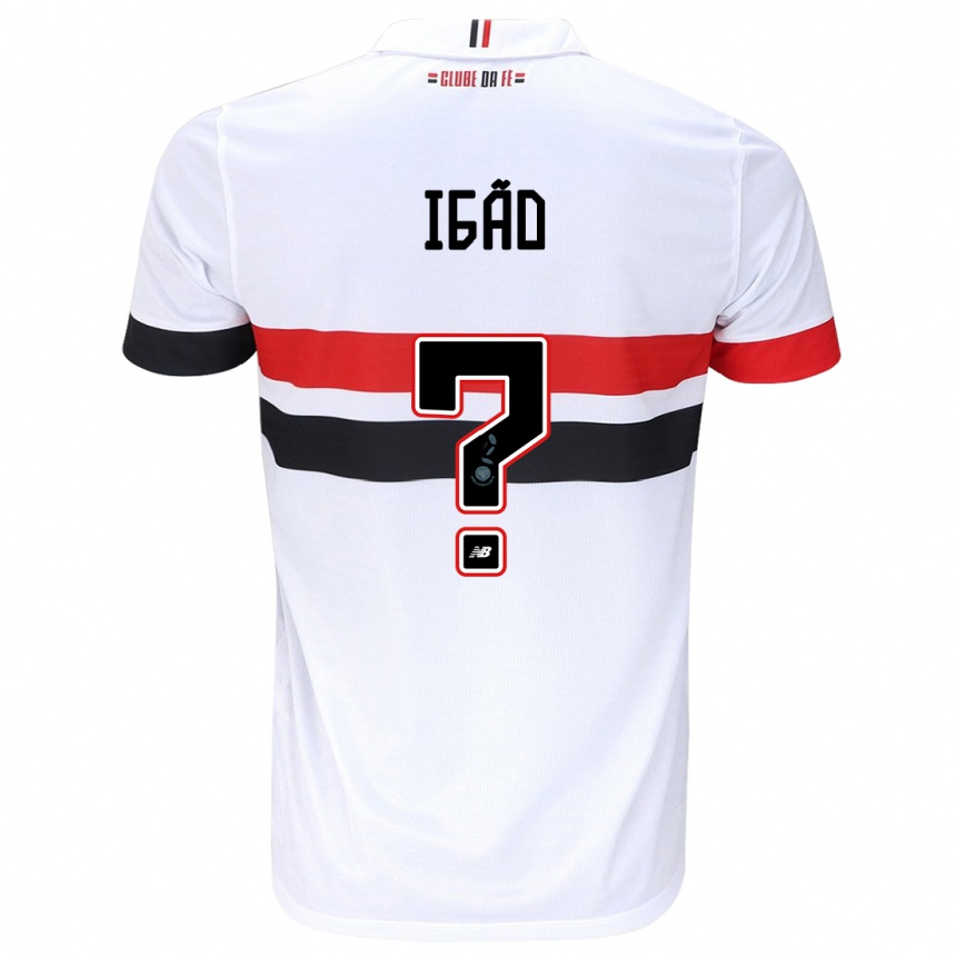 Niño Fútbol Camiseta Igão #0 Blanco Rojo Negro 1ª Equipación 2024/25