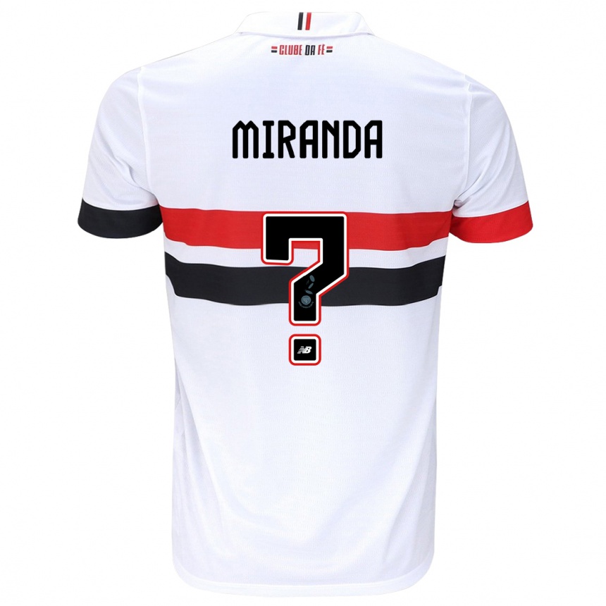 Niño Fútbol Camiseta João Miranda #0 Blanco Rojo Negro 1ª Equipación 2024/25