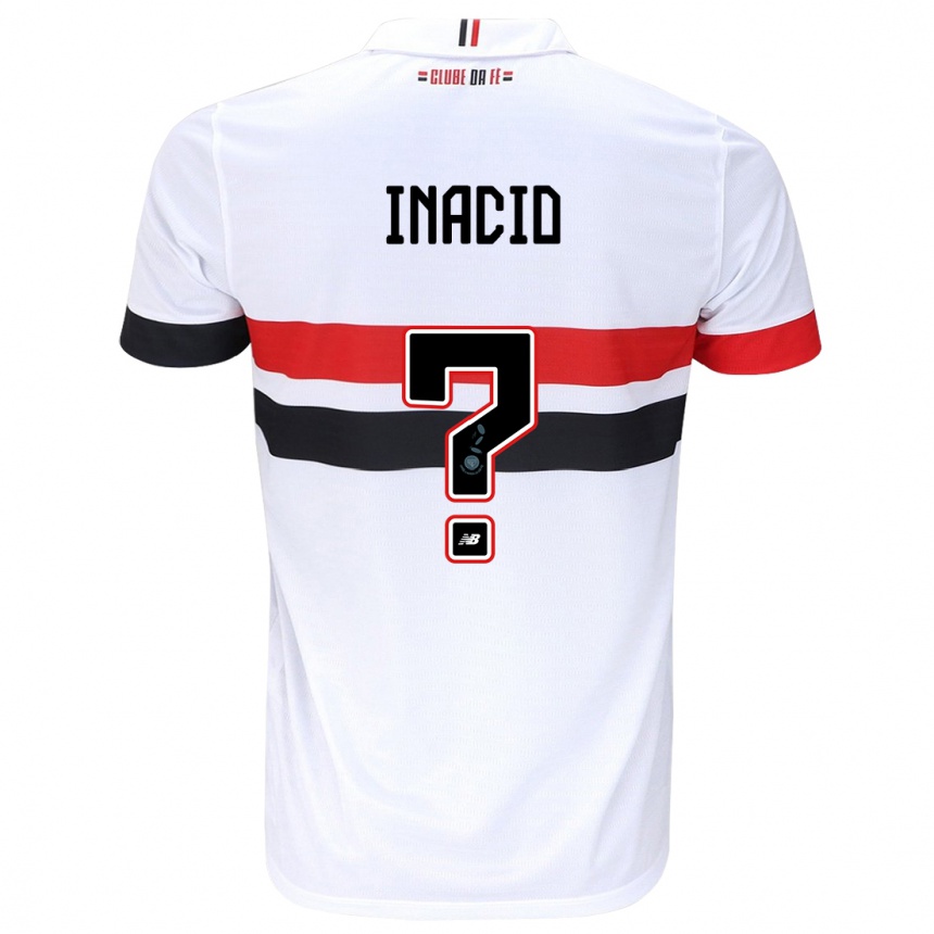 Niño Fútbol Camiseta Lucas Inácio #0 Blanco Rojo Negro 1ª Equipación 2024/25