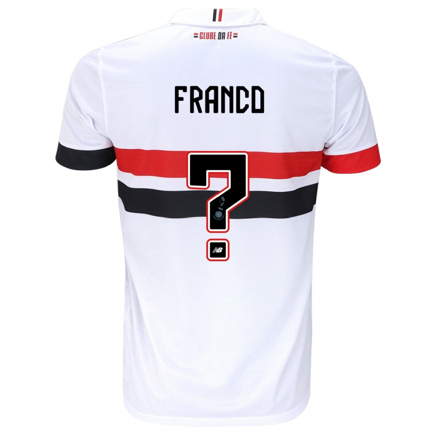 Niño Fútbol Camiseta Franco #0 Blanco Rojo Negro 1ª Equipación 2024/25