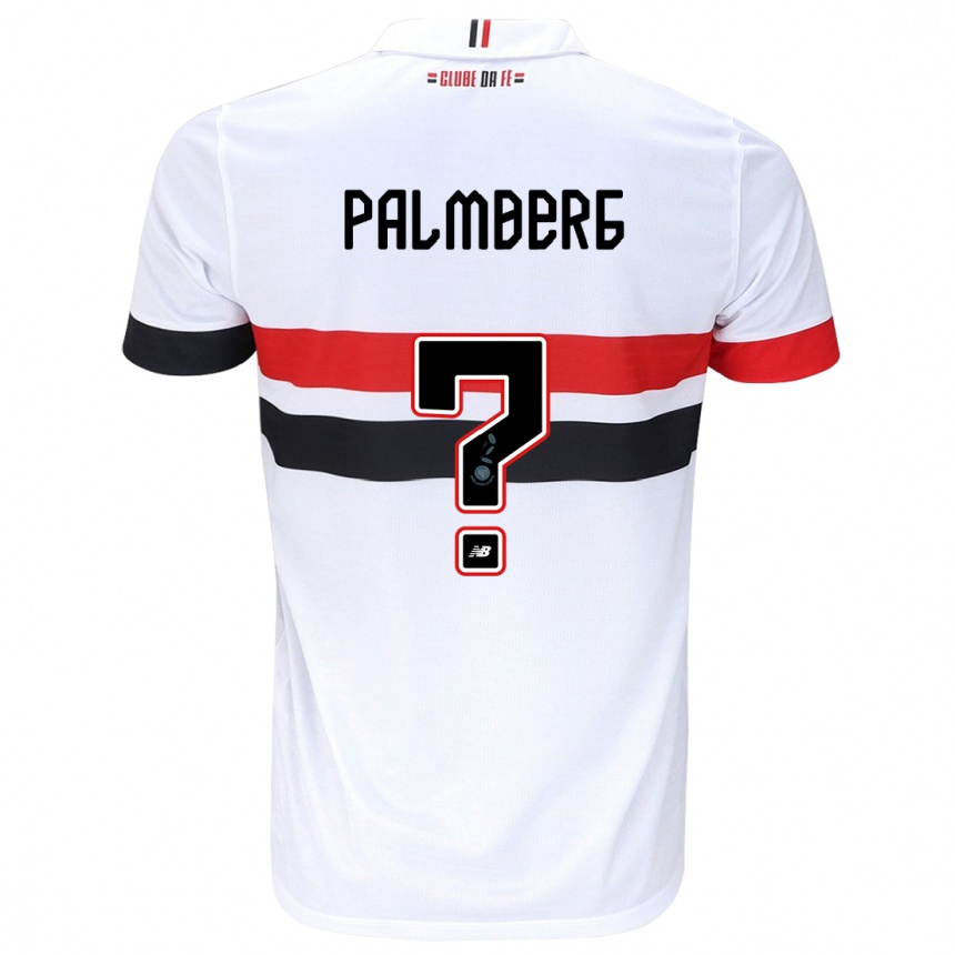 Niño Fútbol Camiseta Palmberg #0 Blanco Rojo Negro 1ª Equipación 2024/25