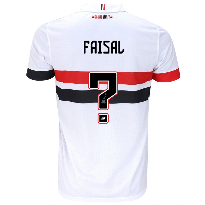 Niño Fútbol Camiseta King Faisal #0 Blanco Rojo Negro 1ª Equipación 2024/25