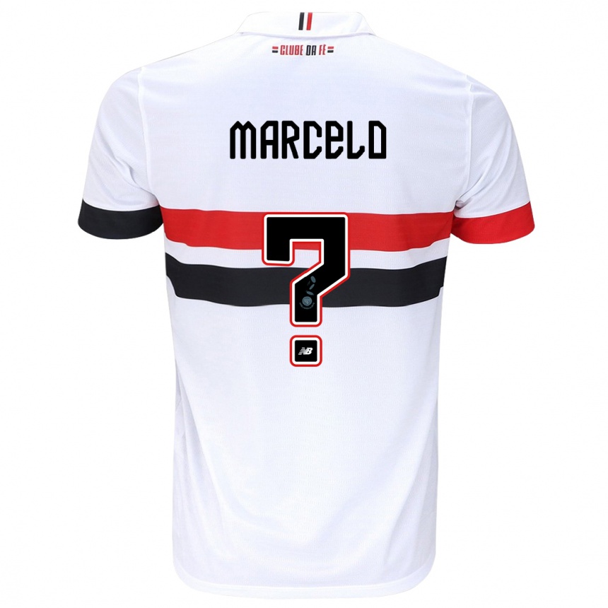 Niño Fútbol Camiseta Marcelo #0 Blanco Rojo Negro 1ª Equipación 2024/25