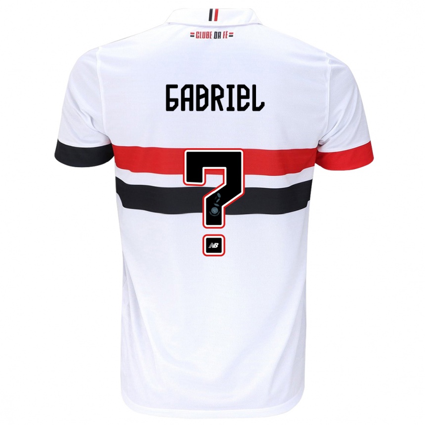 Niño Fútbol Camiseta Gabriel Bruno #0 Blanco Rojo Negro 1ª Equipación 2024/25