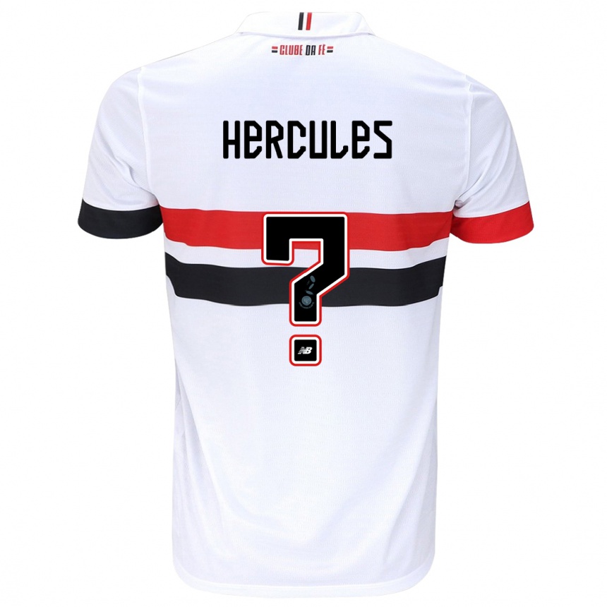 Niño Fútbol Camiseta Hercules #0 Blanco Rojo Negro 1ª Equipación 2024/25