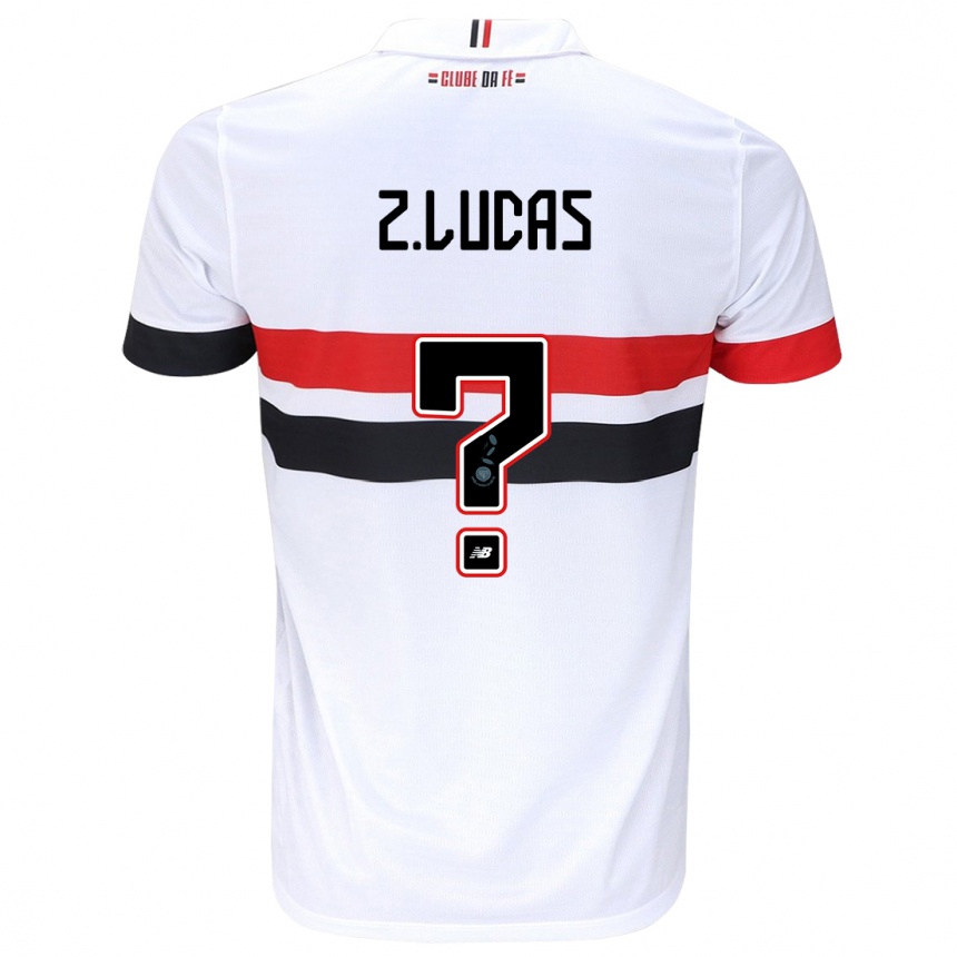 Niño Fútbol Camiseta Zé Lucas #0 Blanco Rojo Negro 1ª Equipación 2024/25