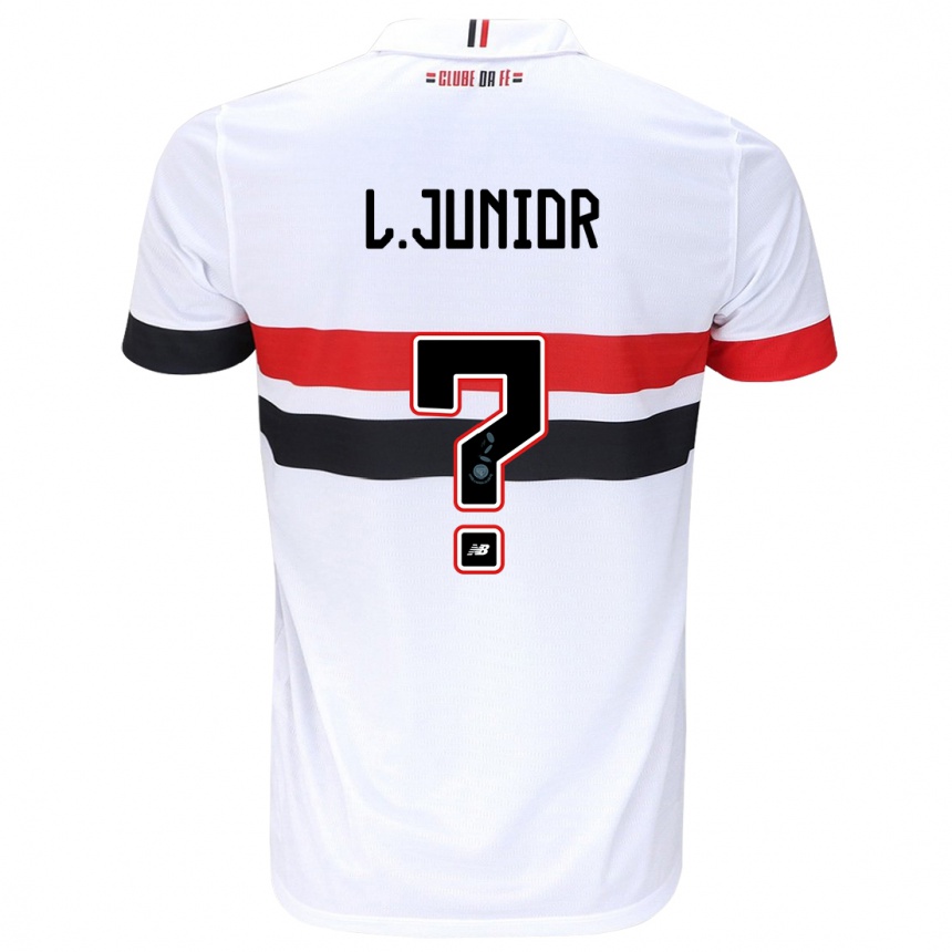 Niño Fútbol Camiseta Luciano Junior #0 Blanco Rojo Negro 1ª Equipación 2024/25