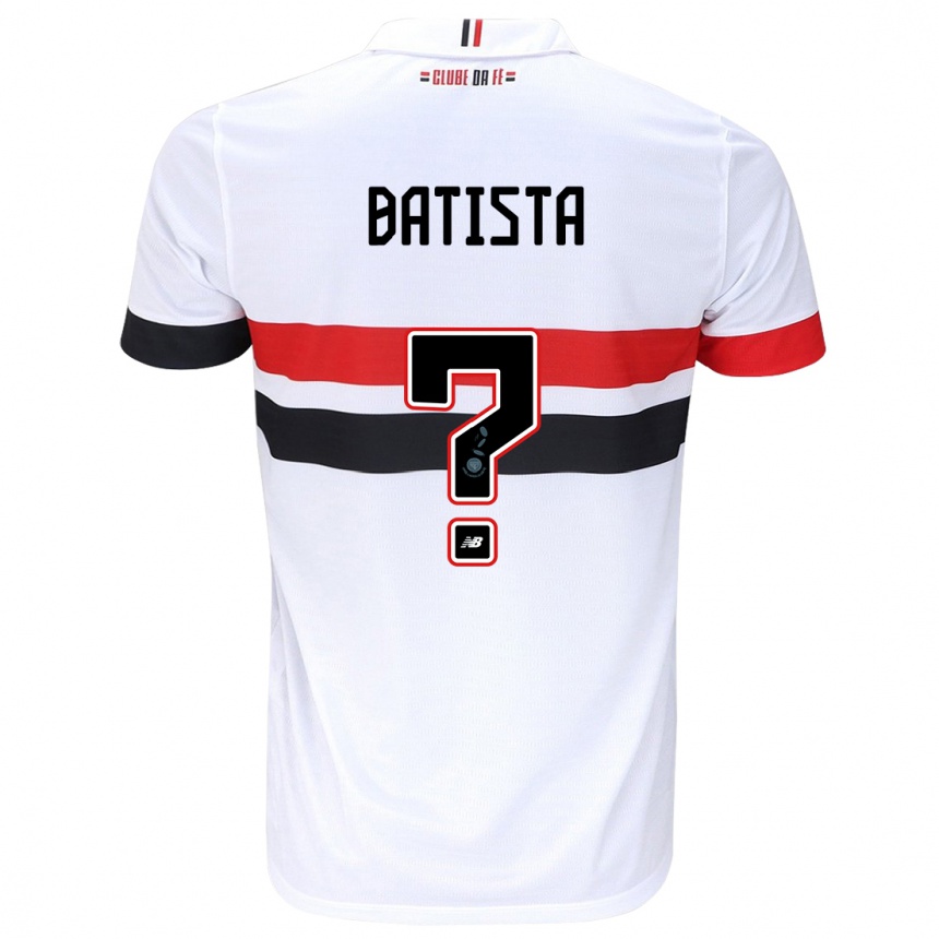 Niño Fútbol Camiseta Guilherme Fumaça #0 Blanco Rojo Negro 1ª Equipación 2024/25