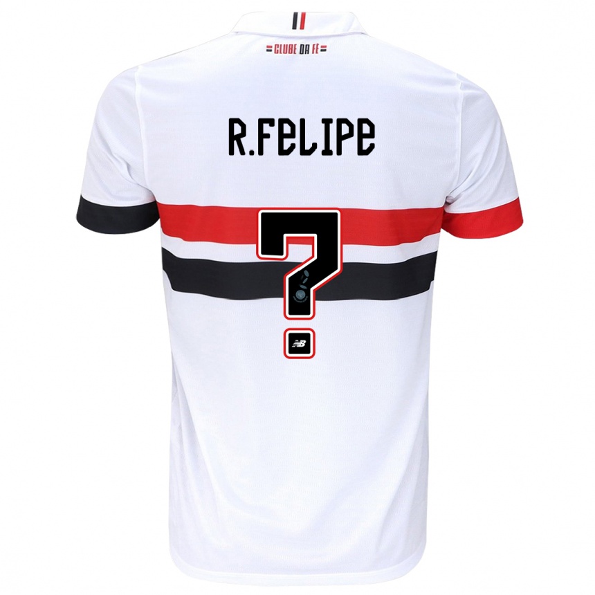 Niño Fútbol Camiseta Ryan Felipe #0 Blanco Rojo Negro 1ª Equipación 2024/25