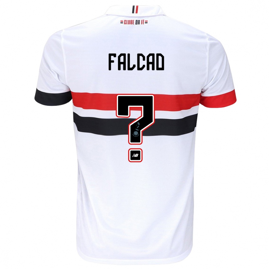 Niño Fútbol Camiseta Gabriel Falcão #0 Blanco Rojo Negro 1ª Equipación 2024/25