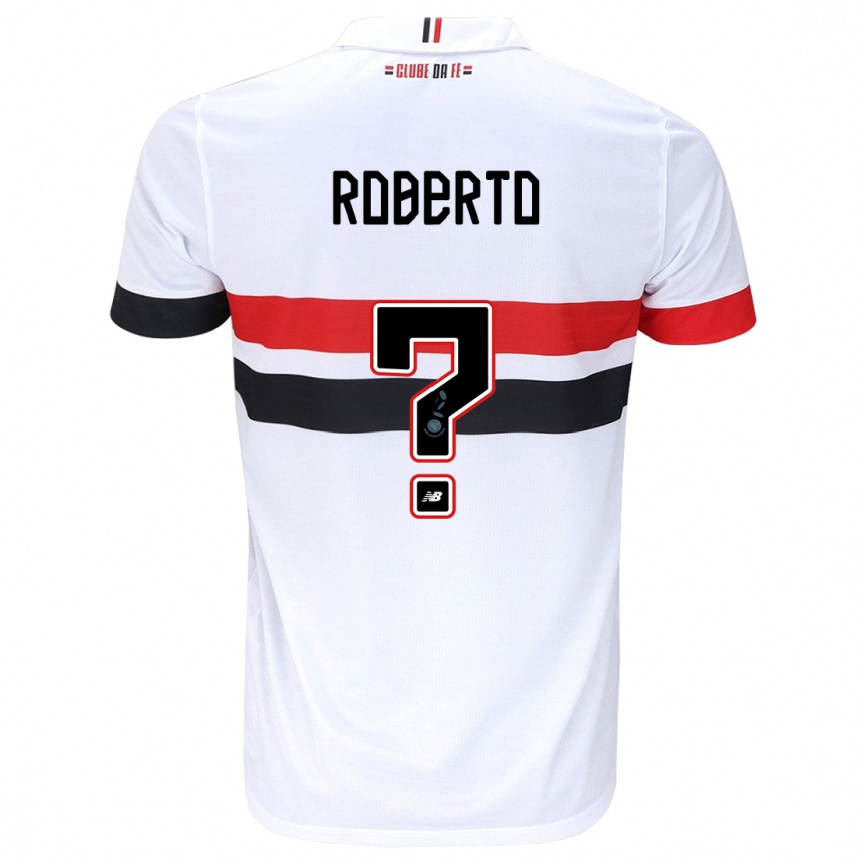 Niño Fútbol Camiseta Roberto #0 Blanco Rojo Negro 1ª Equipación 2024/25