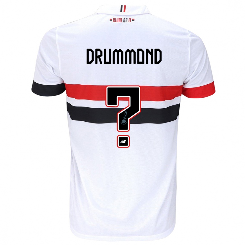 Niño Fútbol Camiseta Lucca Drummond #0 Blanco Rojo Negro 1ª Equipación 2024/25