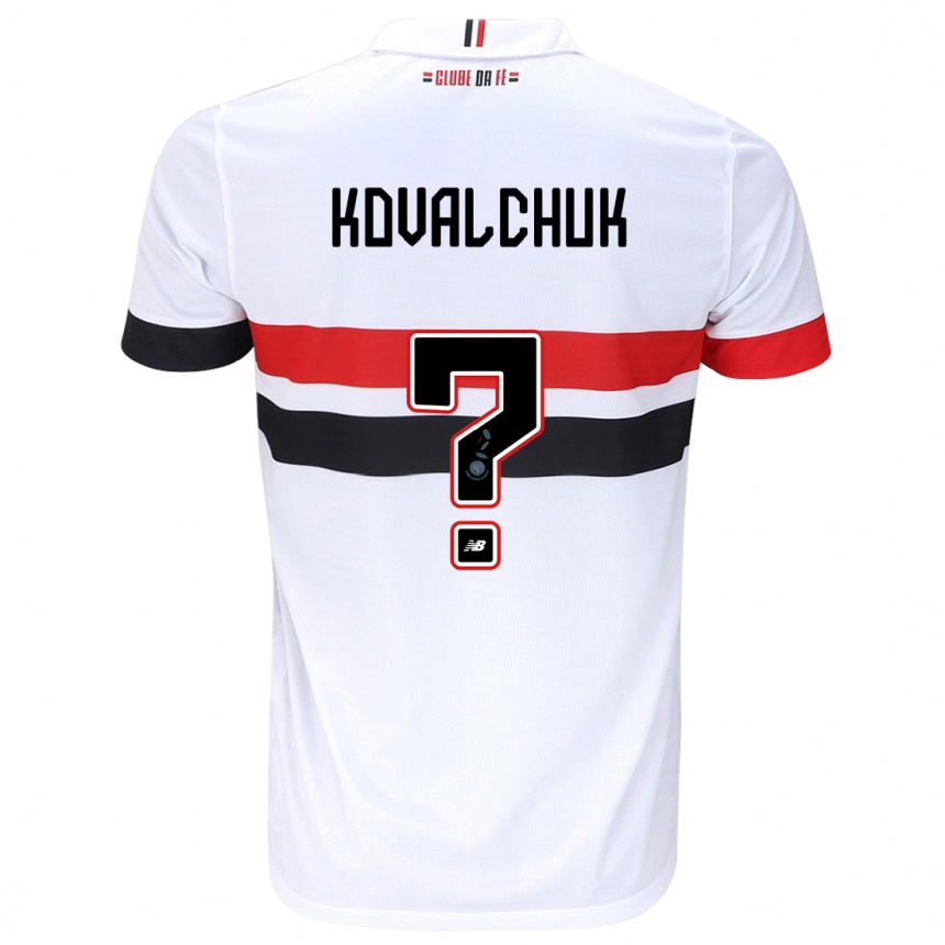 Niño Fútbol Camiseta Filipp Kovalchuk #0 Blanco Rojo Negro 1ª Equipación 2024/25