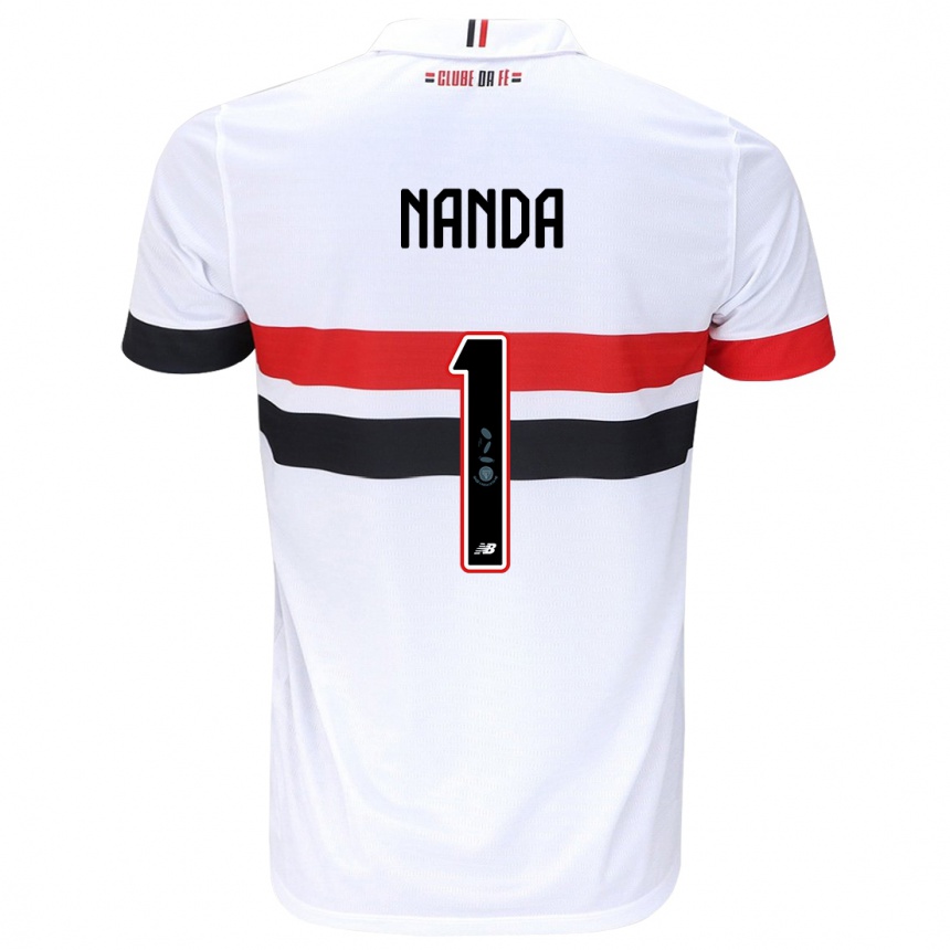 Niño Fútbol Camiseta Nanda #1 Blanco Rojo Negro 1ª Equipación 2024/25