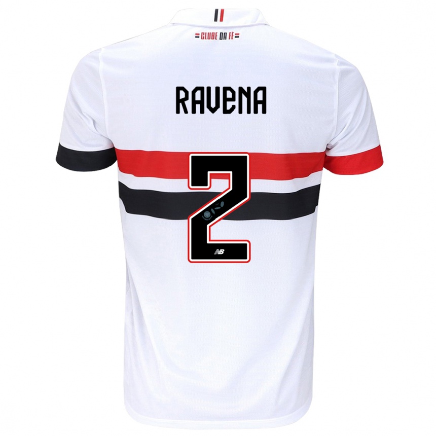 Niño Fútbol Camiseta Ravena #2 Blanco Rojo Negro 1ª Equipación 2024/25