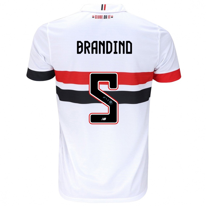 Niño Fútbol Camiseta Kika Brandino #5 Blanco Rojo Negro 1ª Equipación 2024/25