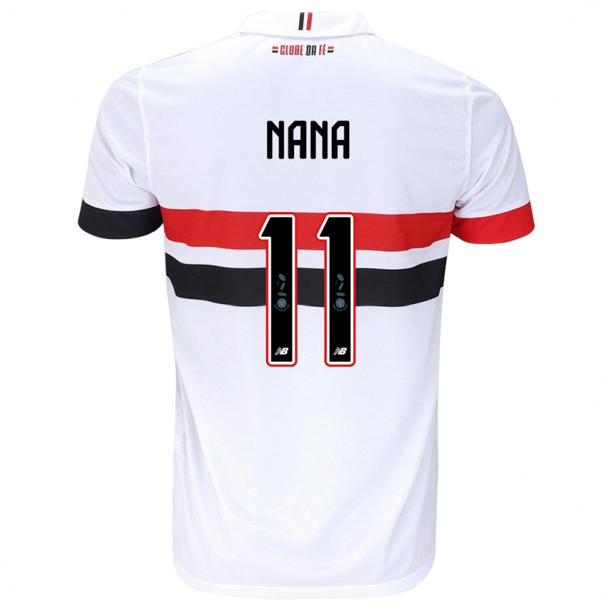 Niño Fútbol Camiseta Naná #11 Blanco Rojo Negro 1ª Equipación 2024/25