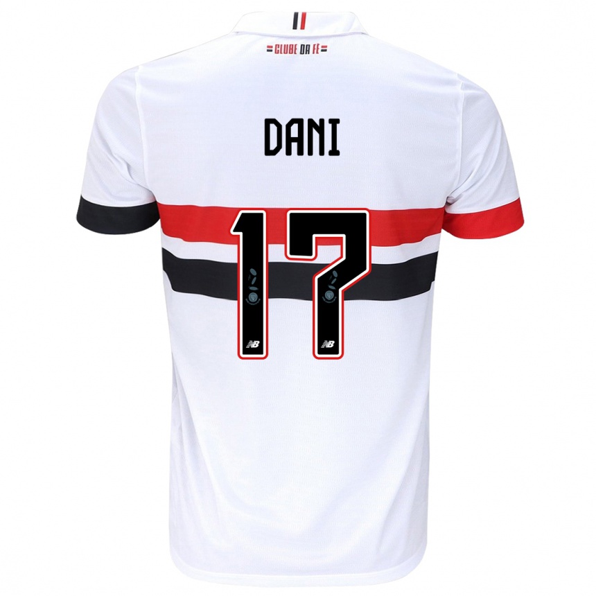 Niño Fútbol Camiseta Dani #17 Blanco Rojo Negro 1ª Equipación 2024/25