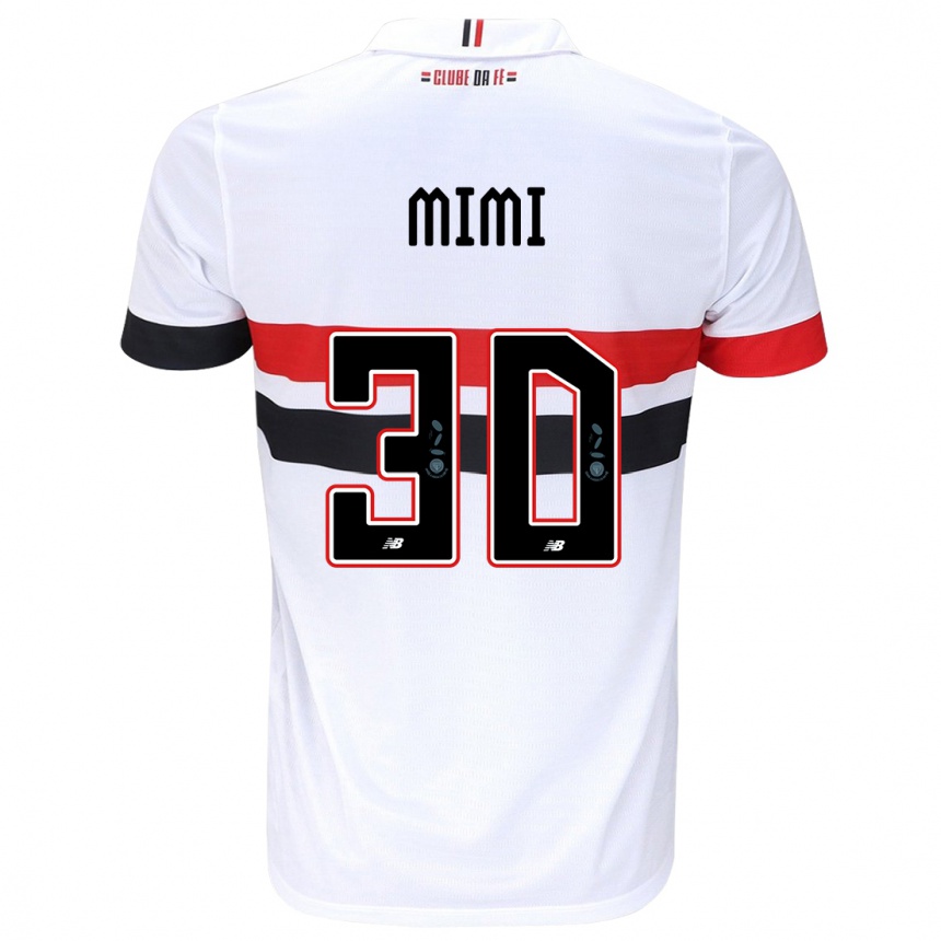 Niño Fútbol Camiseta Mimi #30 Blanco Rojo Negro 1ª Equipación 2024/25