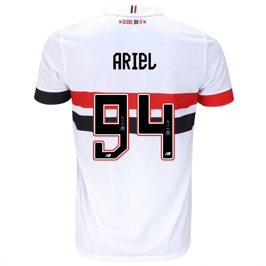 Niño Fútbol Camiseta Ariel #94 Blanco Rojo Negro 1ª Equipación 2024/25