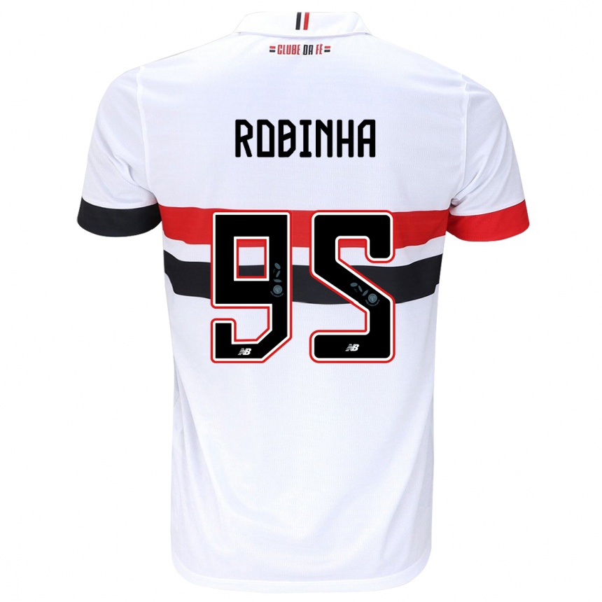 Niño Fútbol Camiseta Robinha #95 Blanco Rojo Negro 1ª Equipación 2024/25