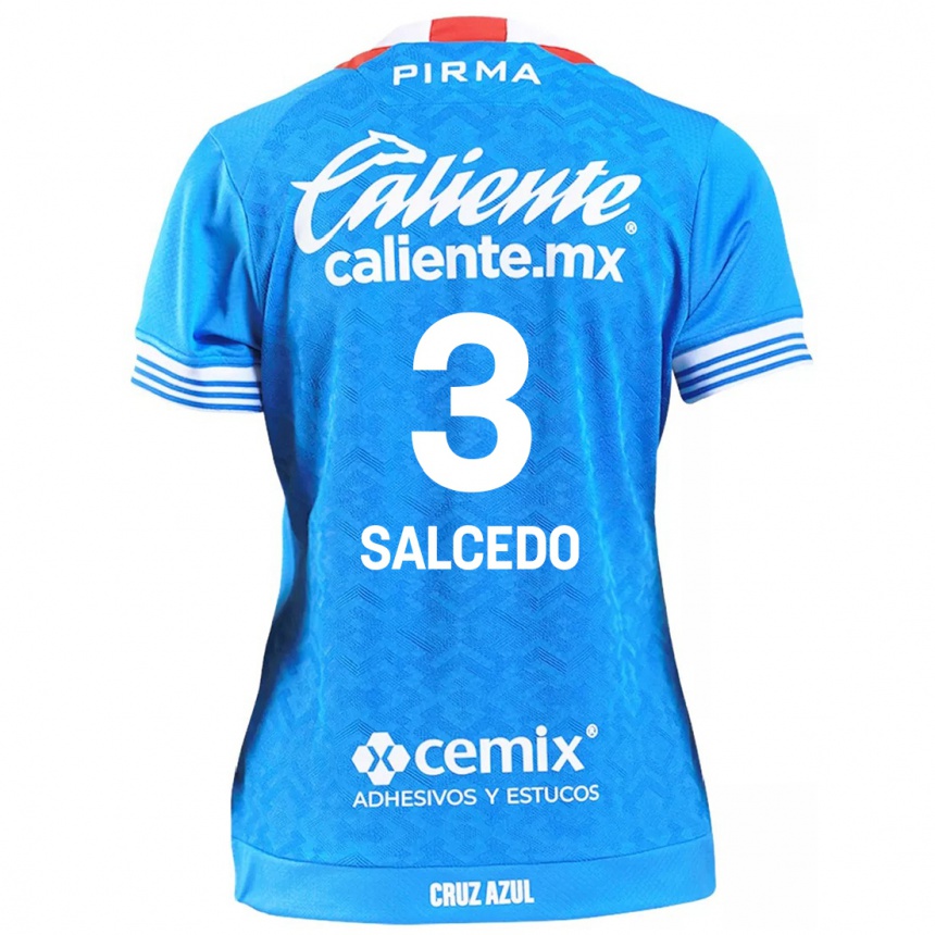 Niño Fútbol Camiseta Carlos Salcedo #3 Cielo Azul 1ª Equipación 2024/25