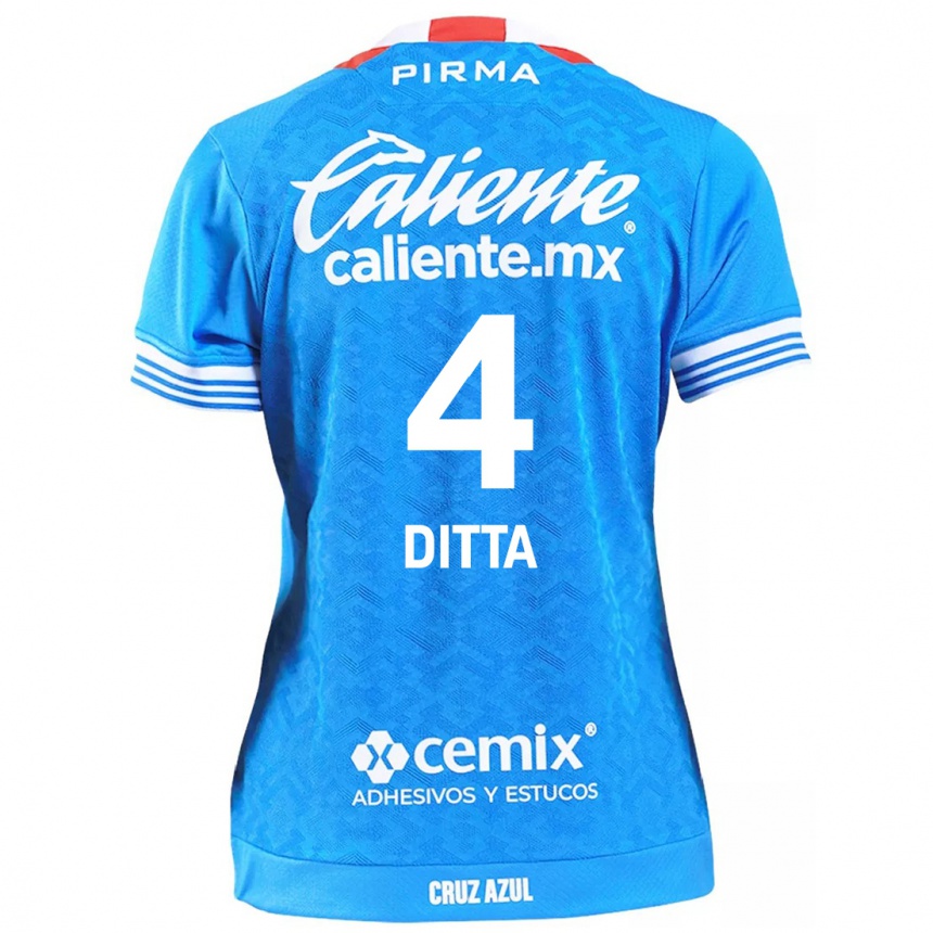 Niño Fútbol Camiseta Willer Ditta #4 Cielo Azul 1ª Equipación 2024/25