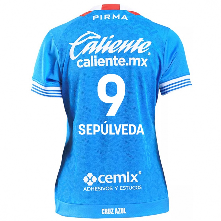 Niño Fútbol Camiseta Ángel Sepúlveda #9 Cielo Azul 1ª Equipación 2024/25