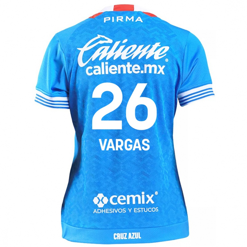 Niño Fútbol Camiseta Carlos Vargas #26 Cielo Azul 1ª Equipación 2024/25