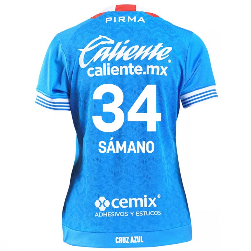 Niño Fútbol Camiseta Leonardo Sámano #34 Cielo Azul 1ª Equipación 2024/25