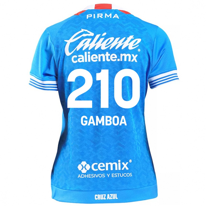 Niño Fútbol Camiseta Bryan Gamboa #210 Cielo Azul 1ª Equipación 2024/25