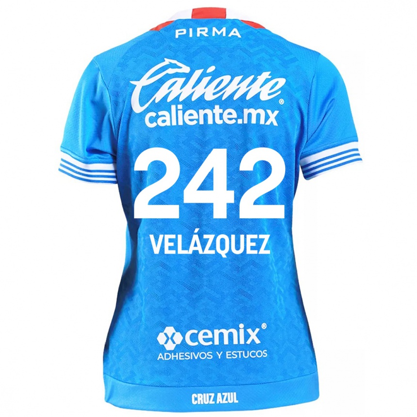 Niño Fútbol Camiseta Karol Velázquez #242 Cielo Azul 1ª Equipación 2024/25