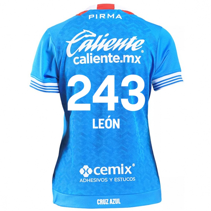 Niño Fútbol Camiseta Cristhian León #243 Cielo Azul 1ª Equipación 2024/25