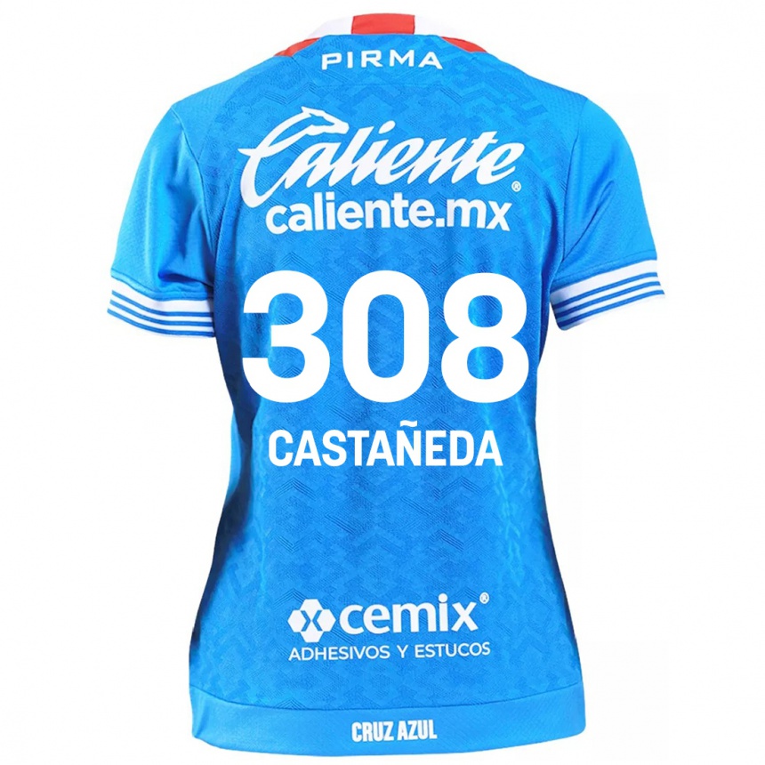 Niño Fútbol Camiseta Emiliano Castañeda #308 Cielo Azul 1ª Equipación 2024/25