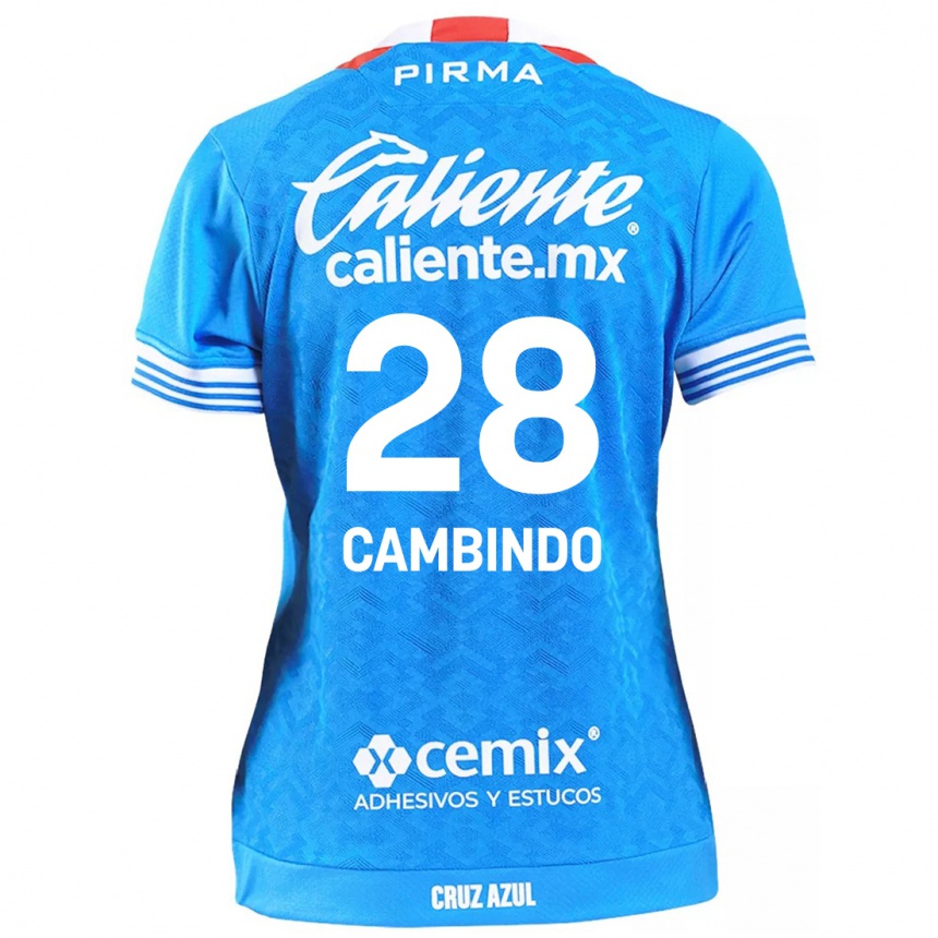 Niño Fútbol Camiseta Diber Cambindo #28 Cielo Azul 1ª Equipación 2024/25