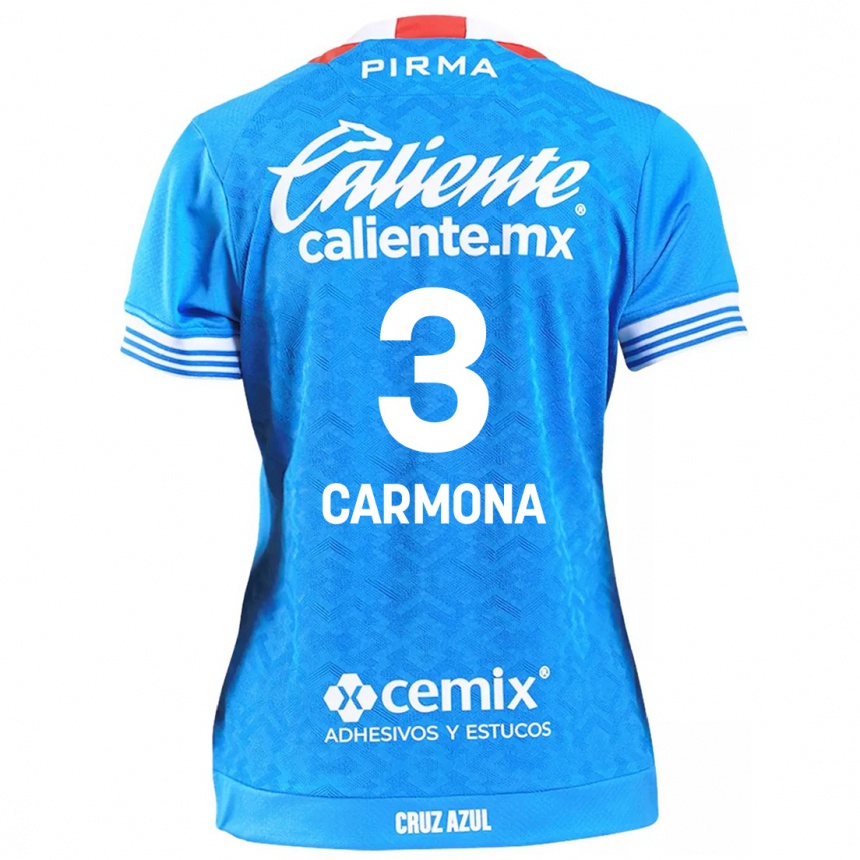 Niño Fútbol Camiseta Edith Carmona #3 Cielo Azul 1ª Equipación 2024/25