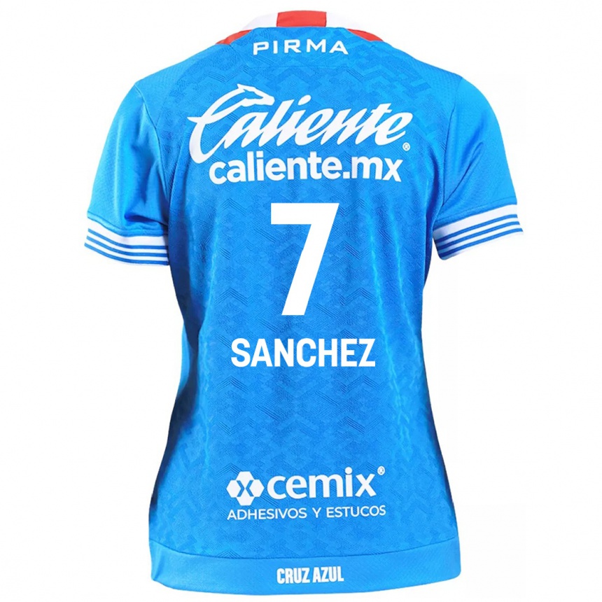 Niño Fútbol Camiseta Andrea Sanchez #7 Cielo Azul 1ª Equipación 2024/25