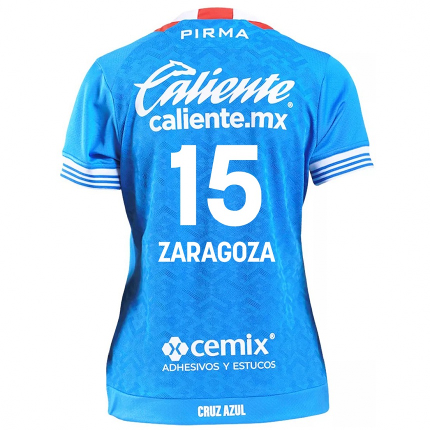 Niño Fútbol Camiseta Nancy Zaragoza #15 Cielo Azul 1ª Equipación 2024/25