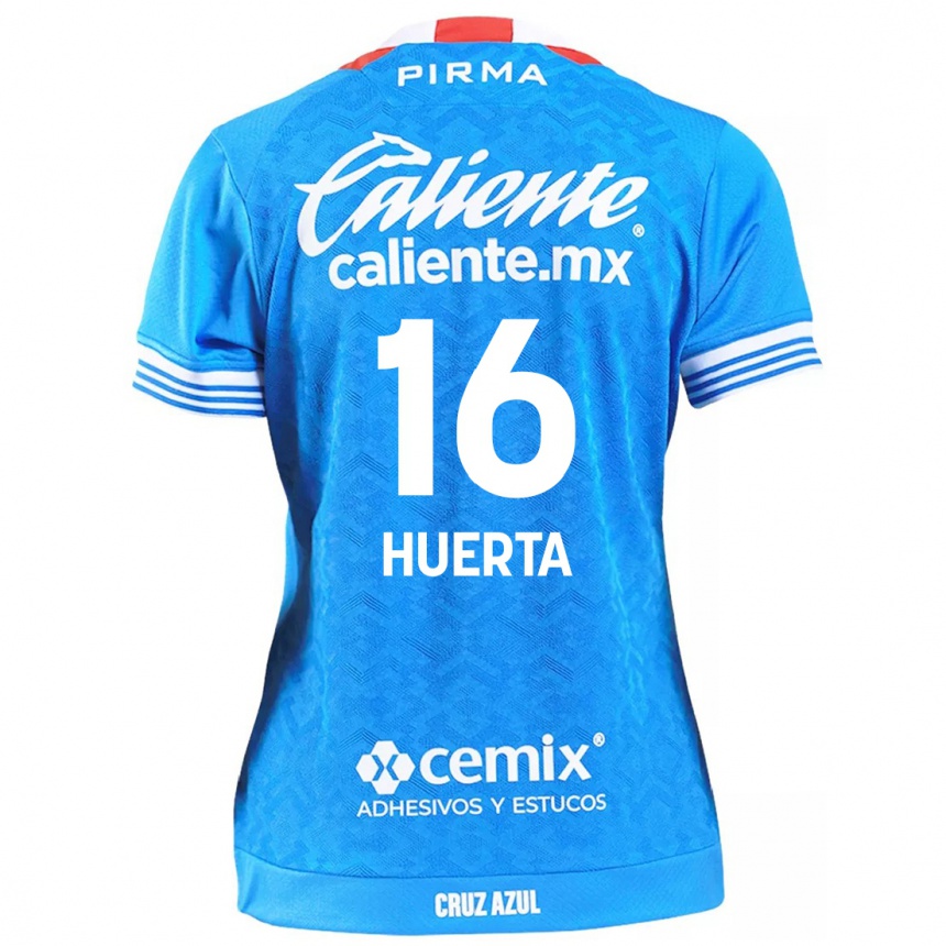 Niño Fútbol Camiseta Ana Gabriela Huerta #16 Cielo Azul 1ª Equipación 2024/25