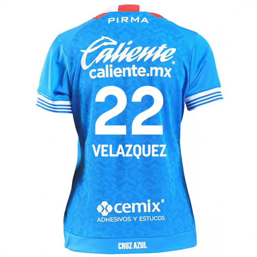 Niño Fútbol Camiseta Hireri Velazquez #22 Cielo Azul 1ª Equipación 2024/25