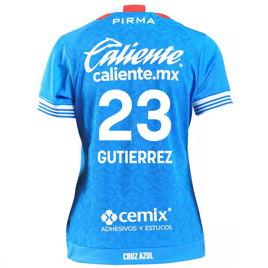 Niño Fútbol Camiseta Ivonne Gutierrez #23 Cielo Azul 1ª Equipación 2024/25