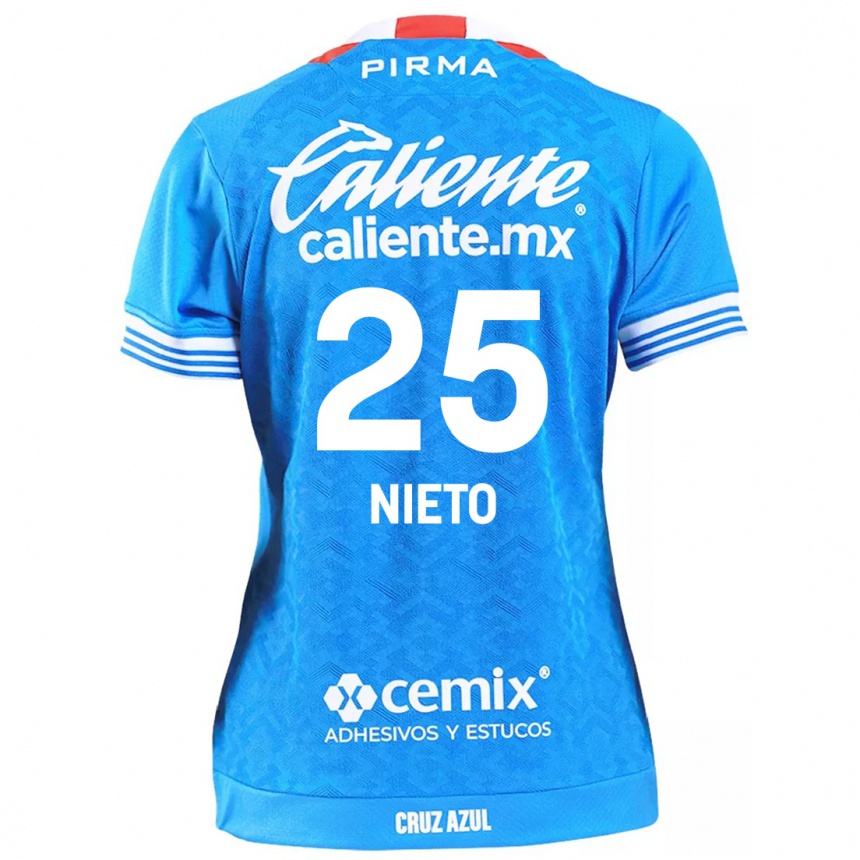 Niño Fútbol Camiseta Natsidieli Nieto #25 Cielo Azul 1ª Equipación 2024/25