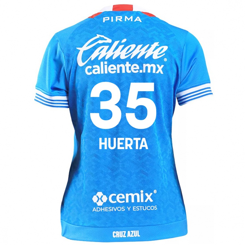 Niño Fútbol Camiseta Renata Huerta #35 Cielo Azul 1ª Equipación 2024/25