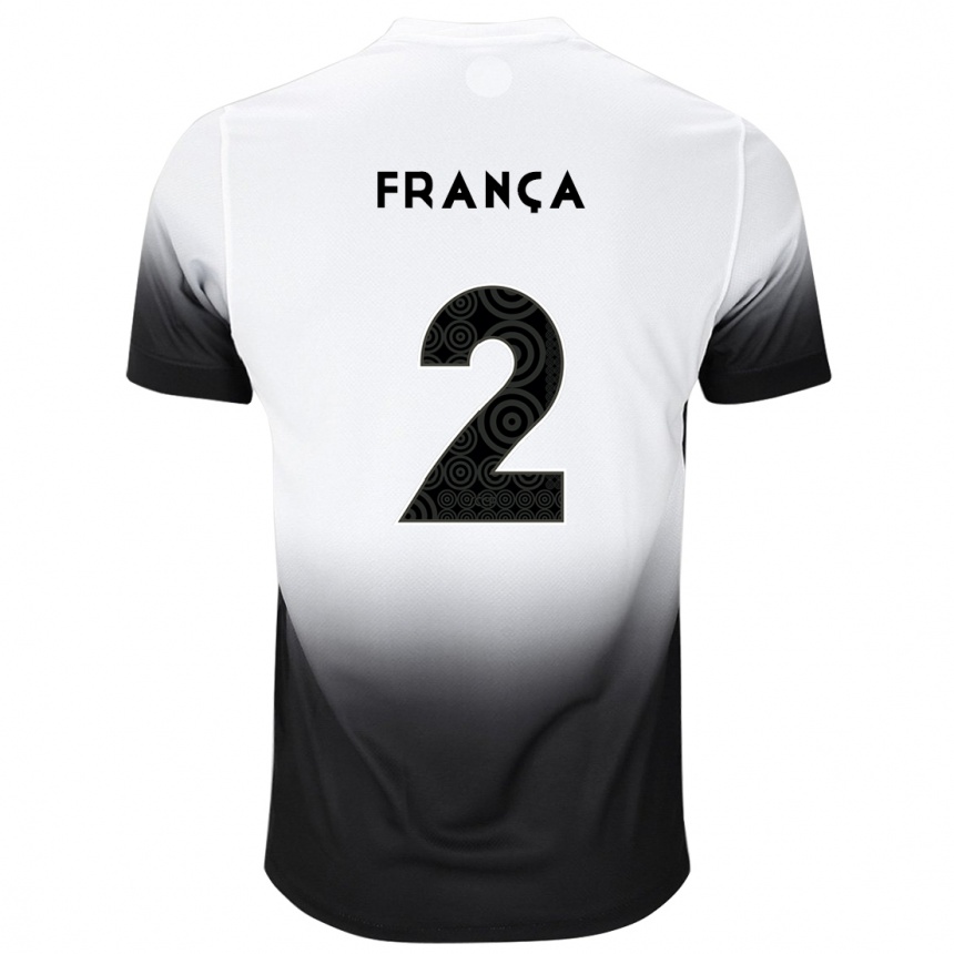 Niño Fútbol Camiseta Matheus França #2 Blanco Negro 1ª Equipación 2024/25