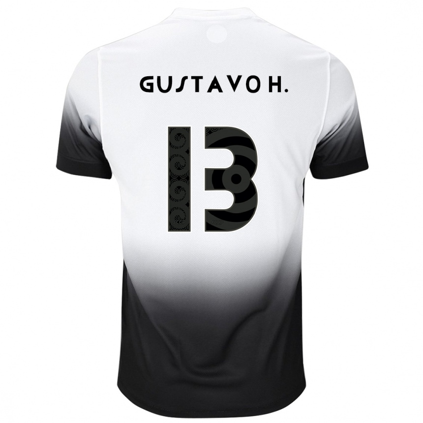 Niño Fútbol Camiseta Gustavo Henrique #13 Blanco Negro 1ª Equipación 2024/25