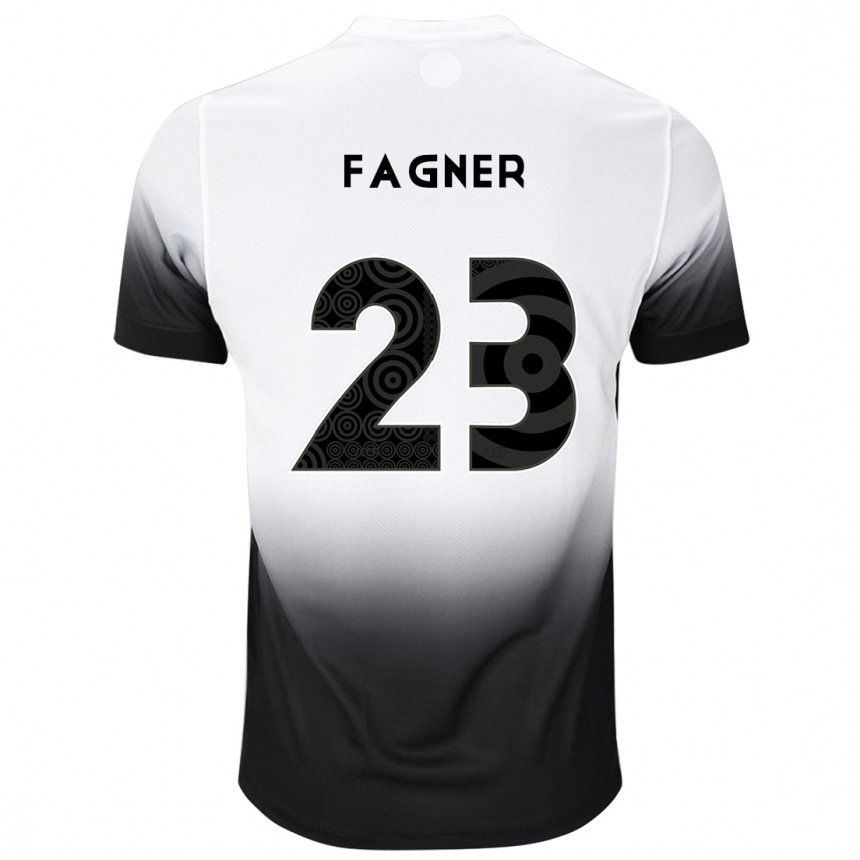 Niño Fútbol Camiseta Fagner #23 Blanco Negro 1ª Equipación 2024/25